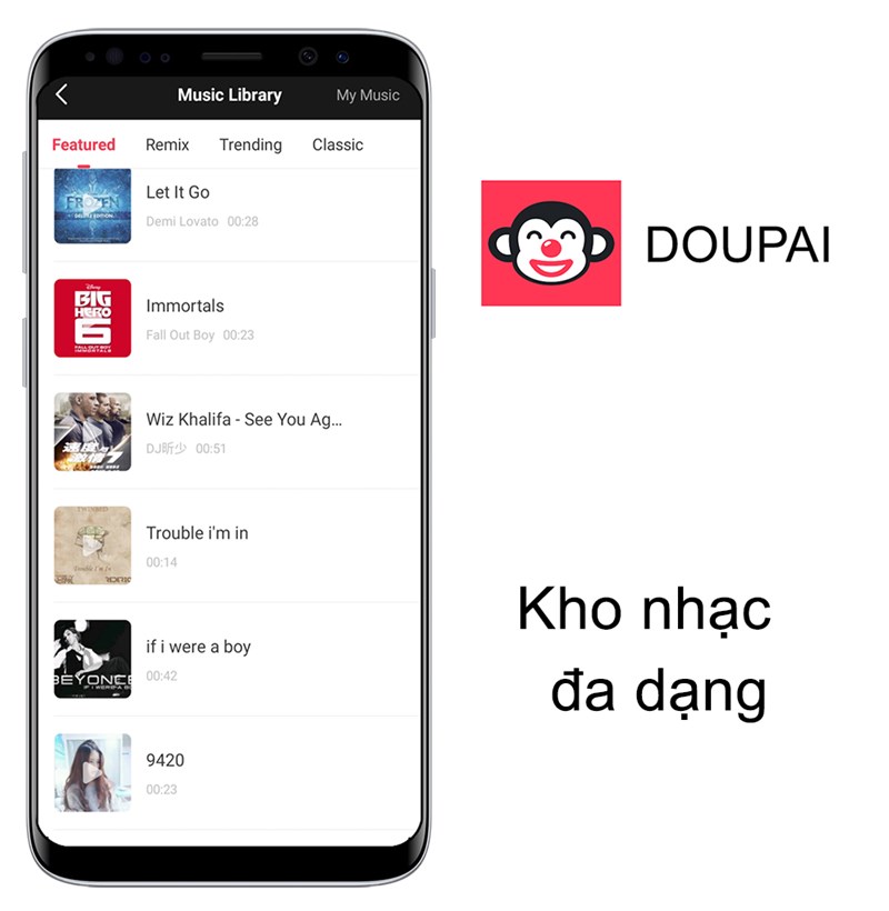 Kho nhạc đa dạng tr&ecirc;n Doupai Face cho bạn thỏa sức s&aacute;ng tạo