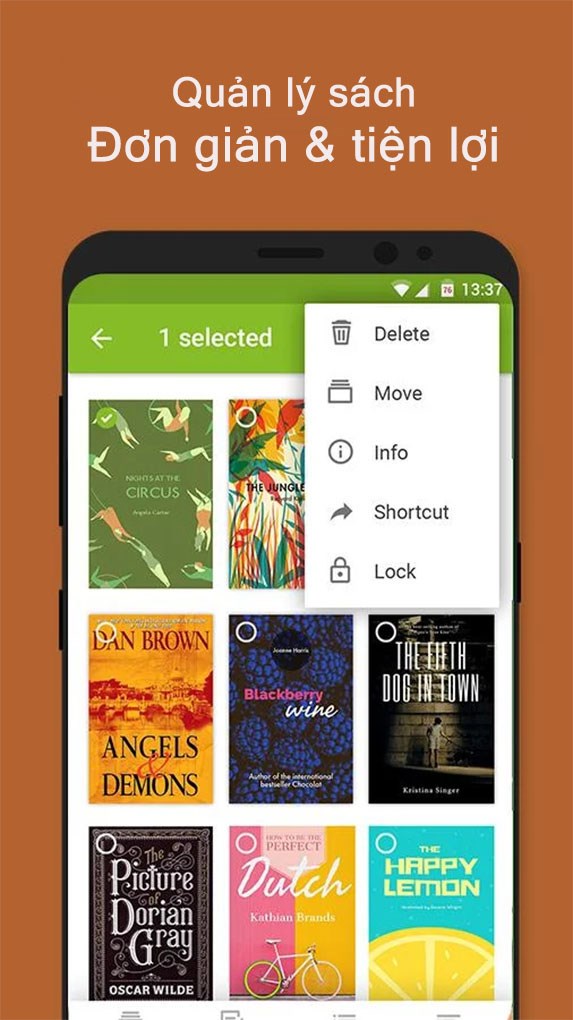 Quản l&yacute; s&aacute;ch đơn giản tr&ecirc;n ứng dụng Media365 Book Reader