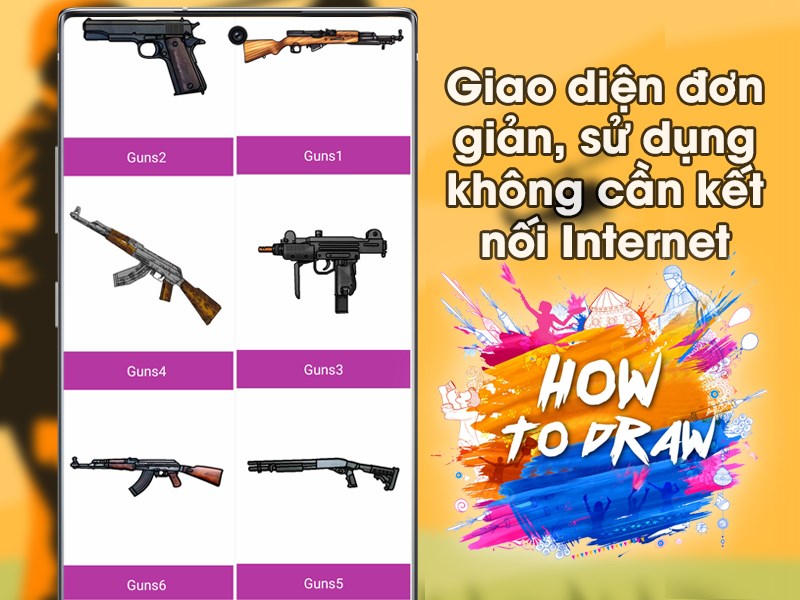 C&aacute;ch vẽ s&uacute;ng c&oacute; giao diện đơn giản, dễ sử dụng