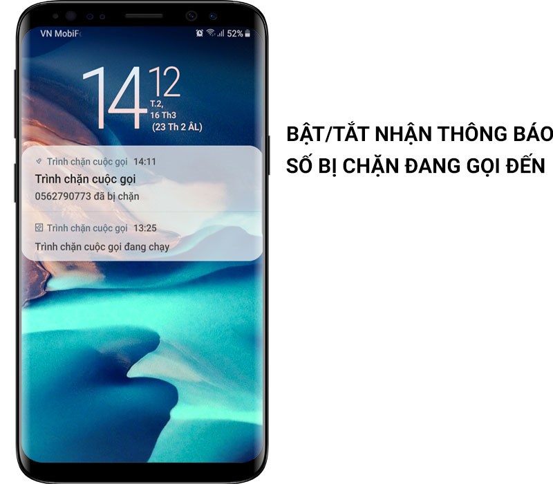 Bật/tắt thông báo khi 1 cuộc gọi bị chặn đang gọi tới