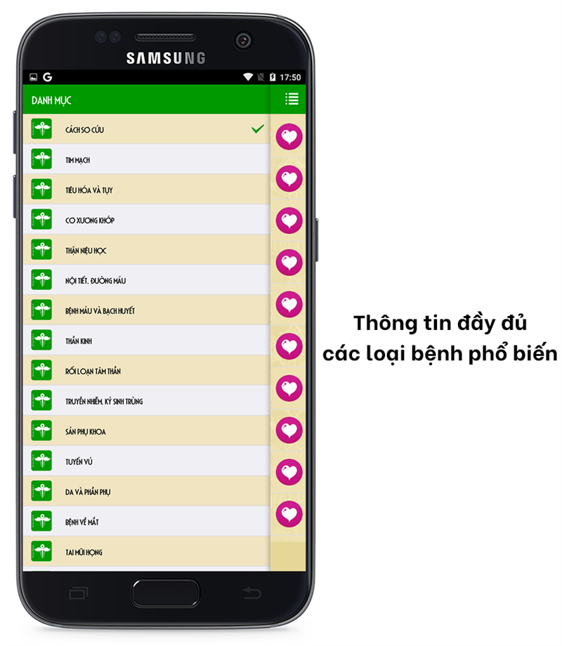 Ứng dụng Sổ tay bệnh l&yacute; - Th&ocirc;ng tin đầy đủ c&aacute;c loại