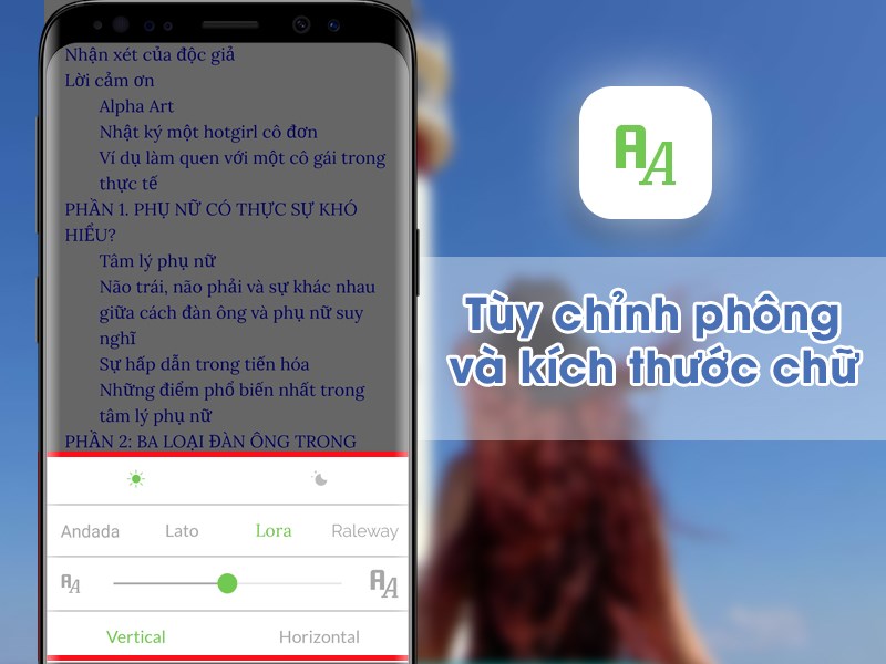 Giao diện đọc dễ dàng tùy biến