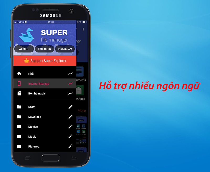 Hỗ trợ nhiều ng&ocirc;n ngữ kh&aacute;c nhau