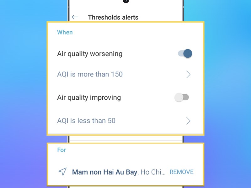 Thiết lập cảnh báo
