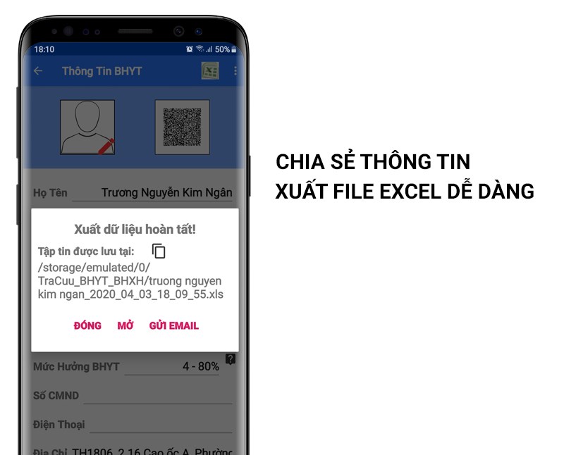 Chia sẻ, xuất file excel