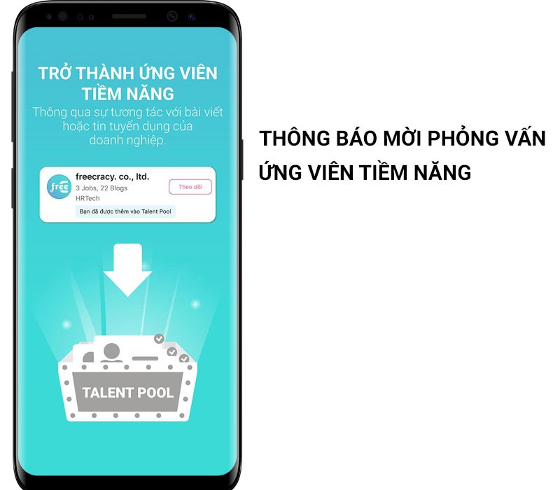 Nhận ngay thông báo khi có lịch mời phỏng vấn hoặc được chọn là ứng viên tiềm năng của doanh nghiệp