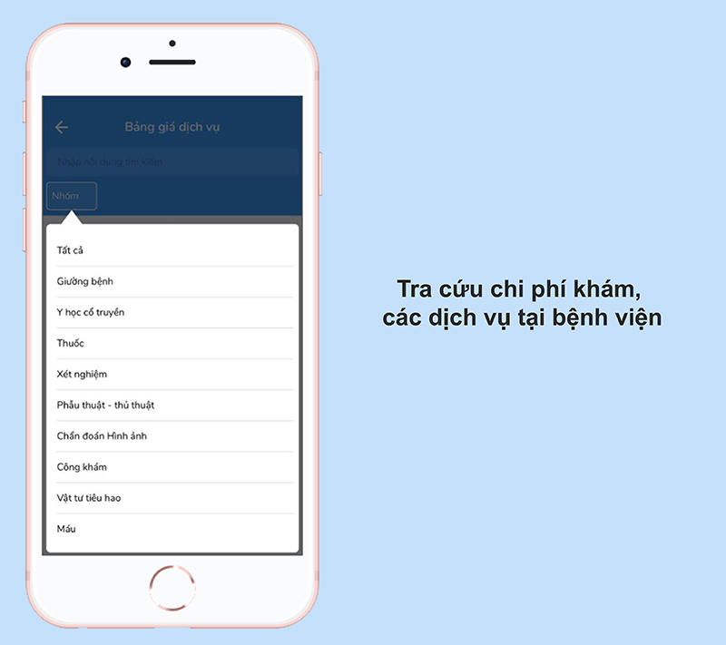 ứng dụng hỗ trợ tra cứu mọi thông tin chi phí tại bệnh viện