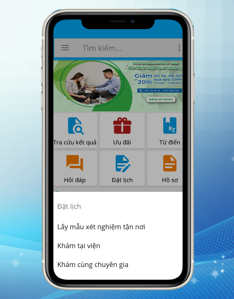  đặt lịch kh&aacute;m - x&eacute;t nghiệm 