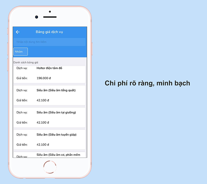  Ứng dụng cung cấp thông tin chi phí minh bạch