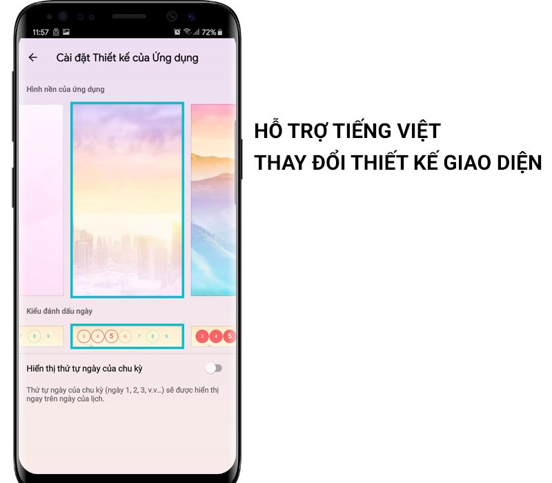 Thay đổi thiết kế giao diện