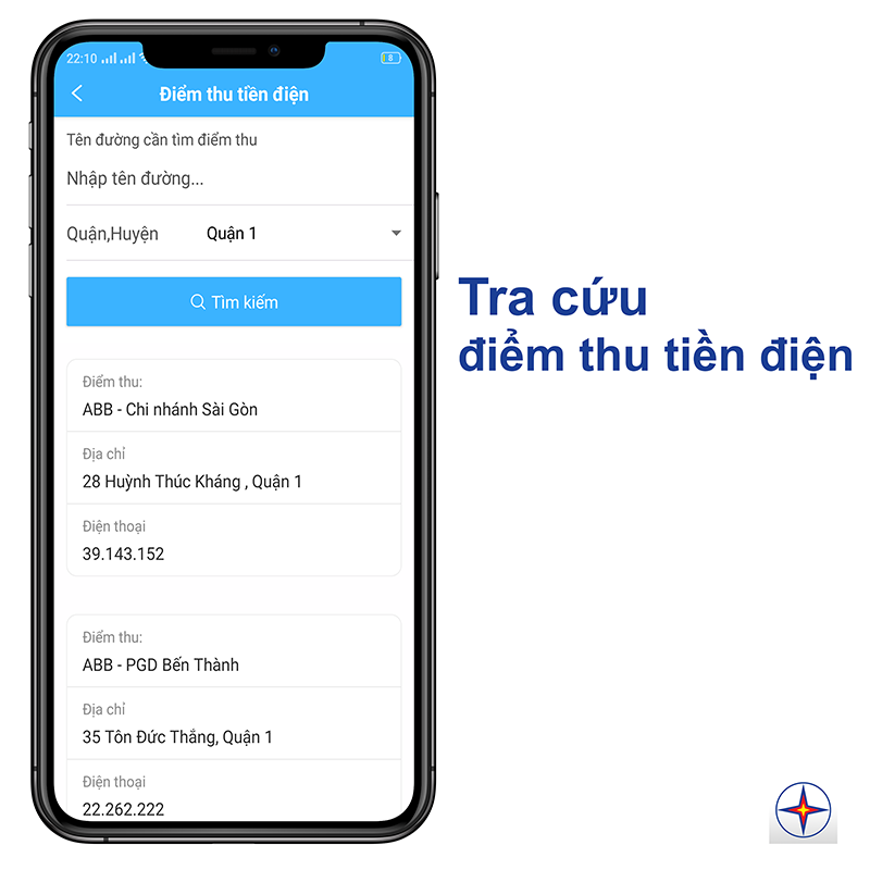 tra cứu nhanh chóng các điểm thu tiền điện xung quanh bạn sống