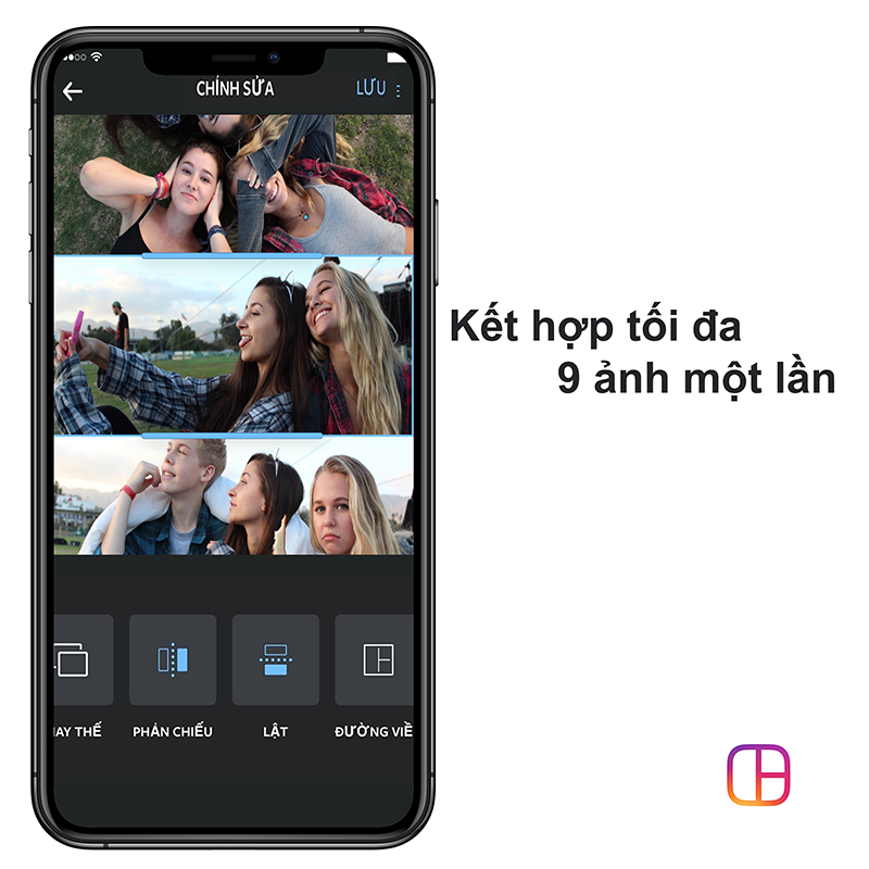 Layout from Instagram gi&uacute;p kết hợp tối đa 9 ảnh một lần