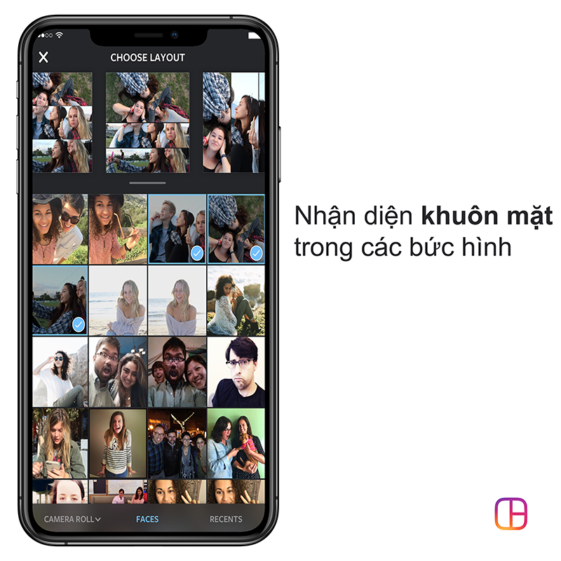 Layout from Instagram gh&eacute;p được tối đa 9 ảnh