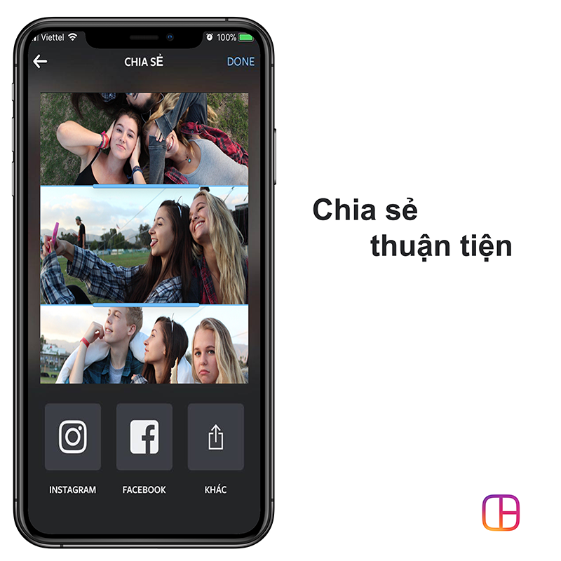 Layout from Instagram dễ d&agrave;ng chia sẻ ảnh