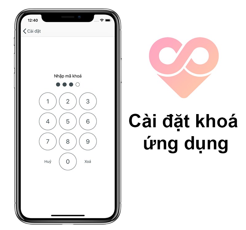 Cài đặt khóa trong ứng dụng inlove.