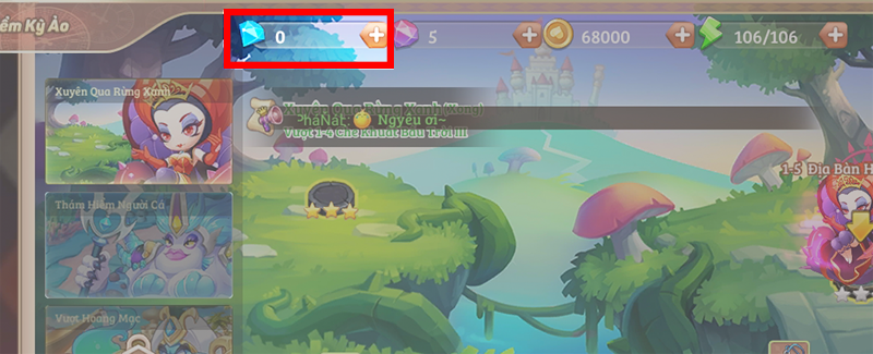 Vào game kiểm tra sau khi nạp