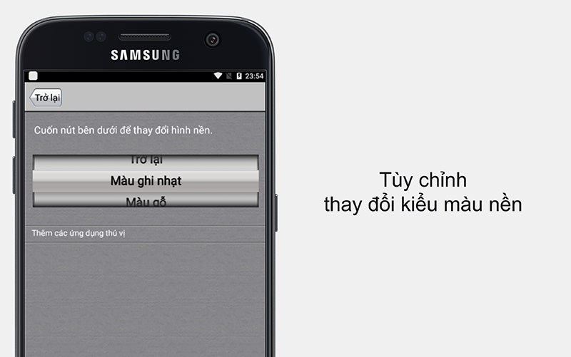 Tùy chỉnh thay đổi kiểu màu nền