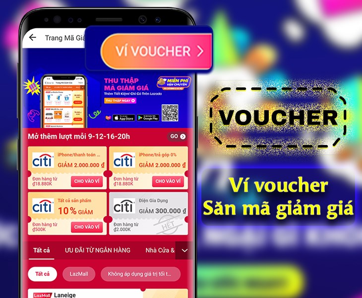 Ví Voucher để săn mã giảm giá