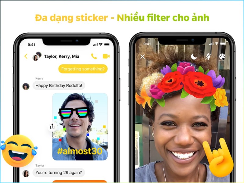  Đa đạng Sticker và filter