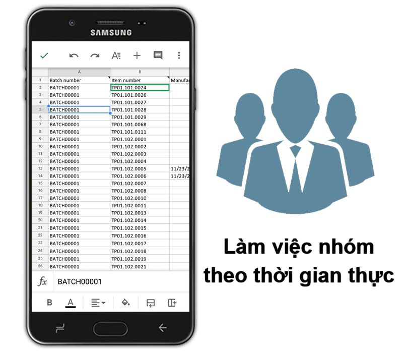 Làm việc nhóm trong thời gian thực với Google Sheet