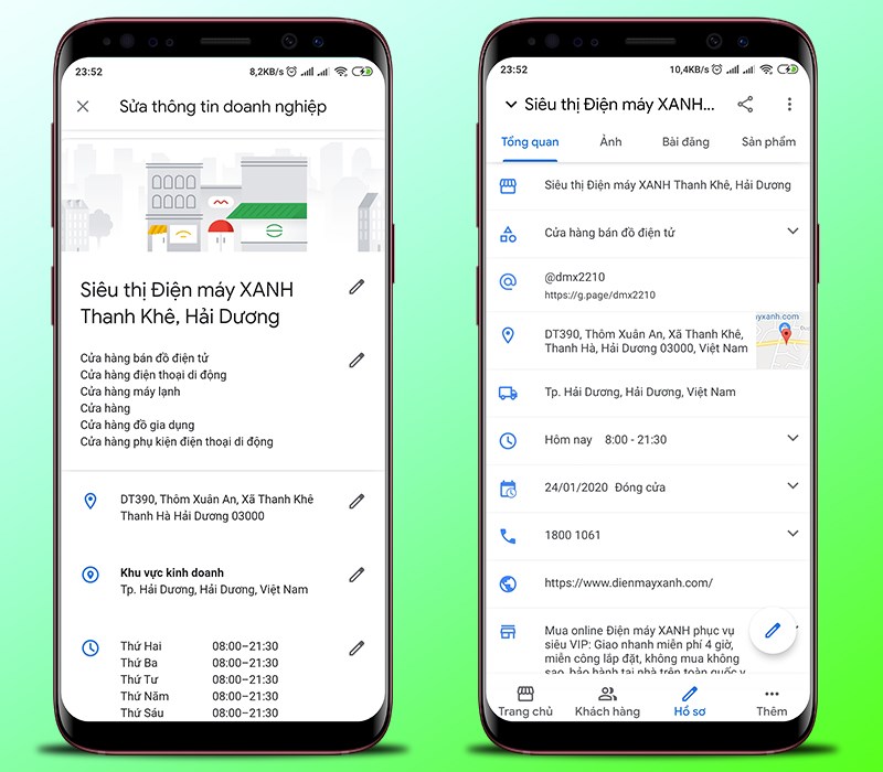 Quản l&yacute; doanh nghiệp của bạn dễ d&agrave;ng với ứng dụng Google My Business