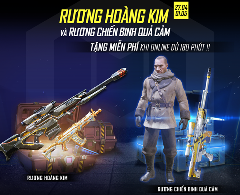 Online game tặng Rương Ho&agrave;ng Kim  Rương Chiến Binh Quả Cảm.