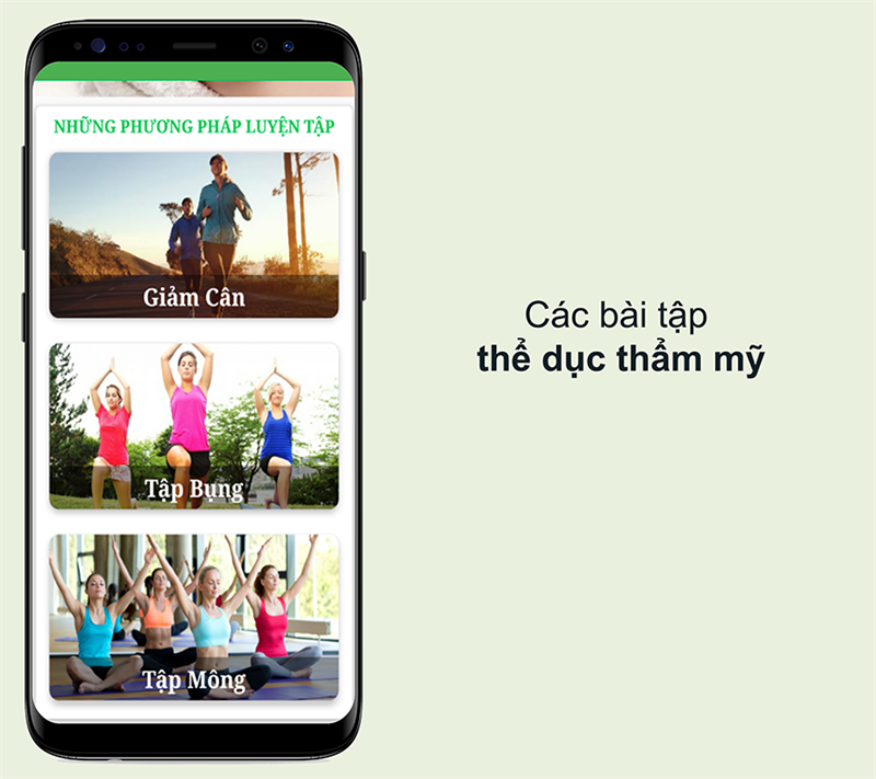 Ứng dụng cung cấp đầy đủ c&aacute;c b&agrave;i tập thể dục thẩm mỹ
