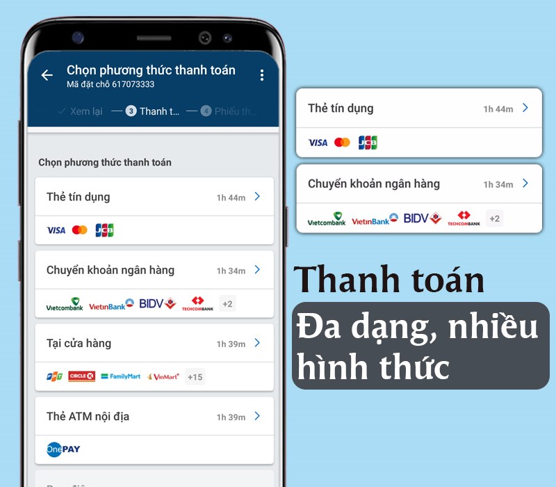 Traveloka hỗ trợ thanh to&aacute;n với nhiều h&igrave;nh thức