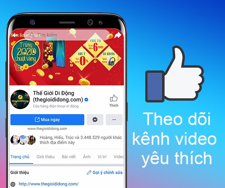 Theo dõi kênh, page yêu thích trên facebook