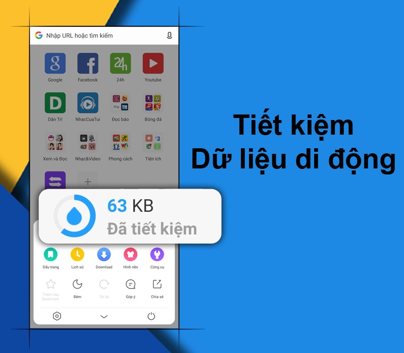 UC Browser giúp tiết kiệm mạng di động