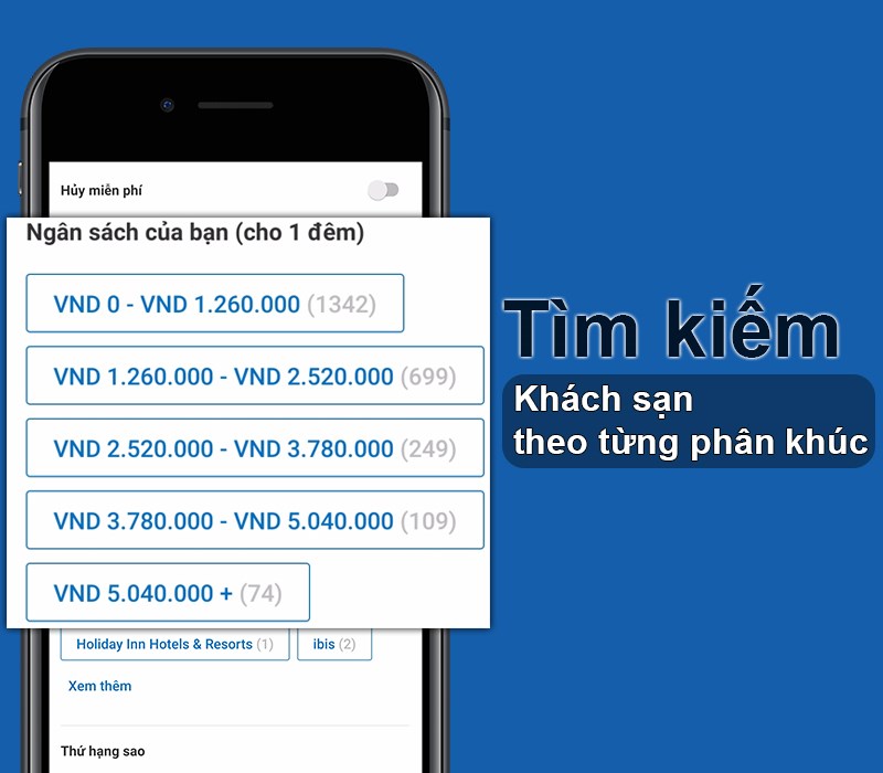 T&igrave;m kiếm kh&aacute;ch sạn tr&ecirc;n Booking theo từng ph&acirc;n kh&uacute;c gi&uacute;p tiết kiệm thời gian