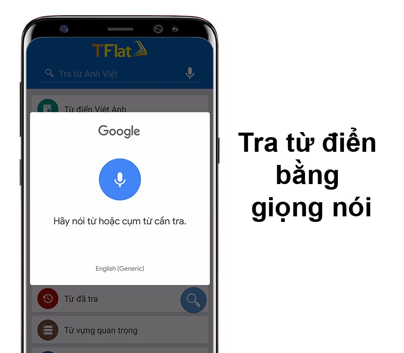 Bạn có thể tra từ điển bằng giọng nói trên TFlat