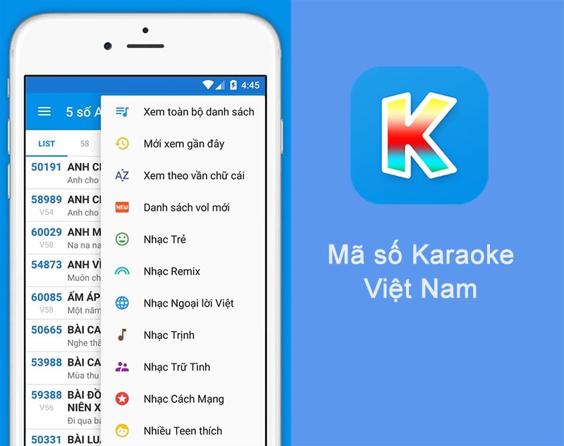 ứng dụng Mã số Karaoke Việt Nam