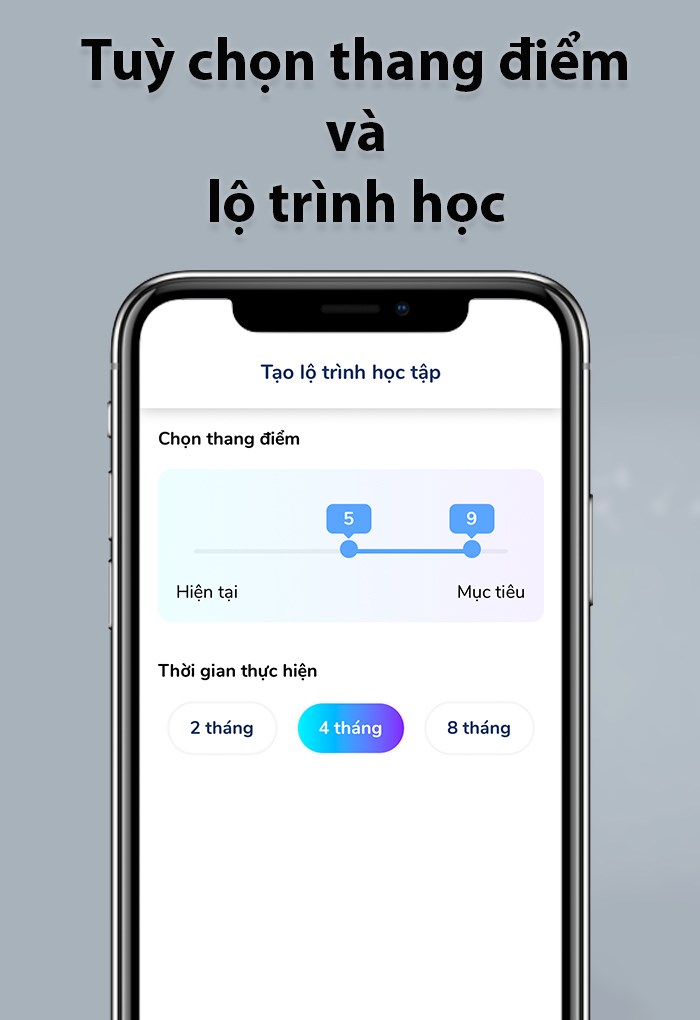 Sắp xếp các chương trình học theo từng mức điểm