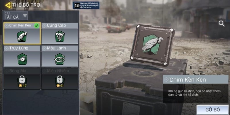 Chọn thẻ bổ trợ 