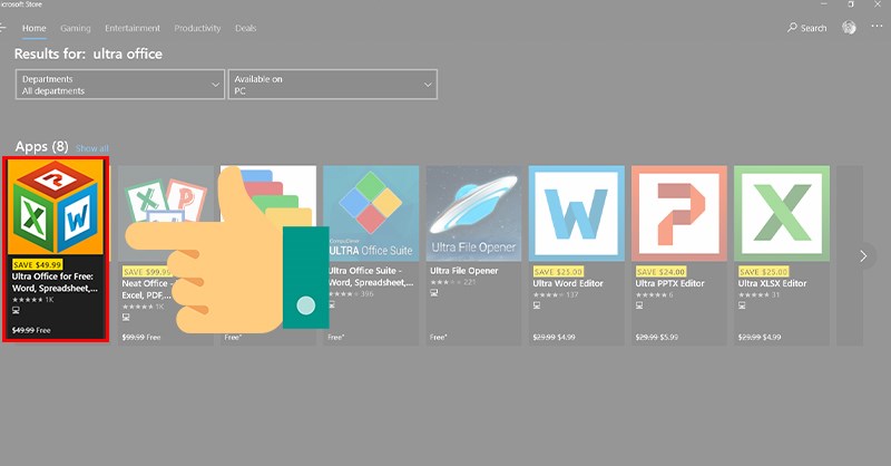 Chọn ứng dụng Ultra Office