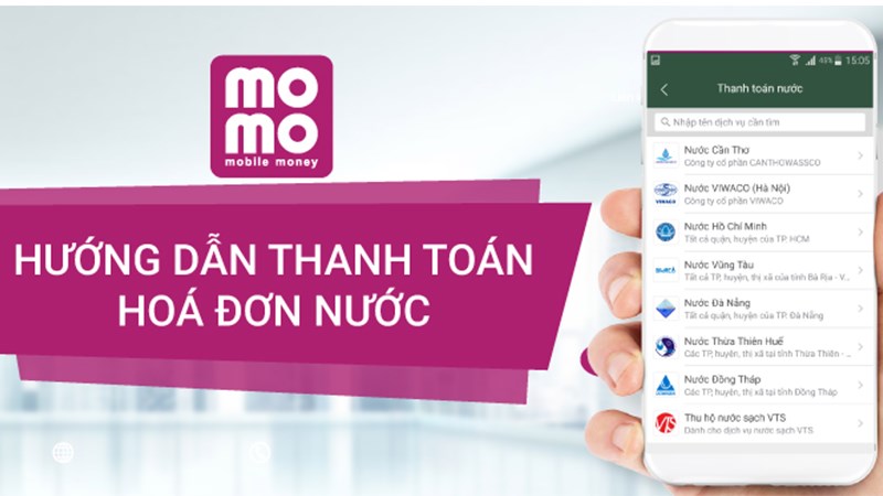 Thanh toán hóa đơn tiền nước MOMO