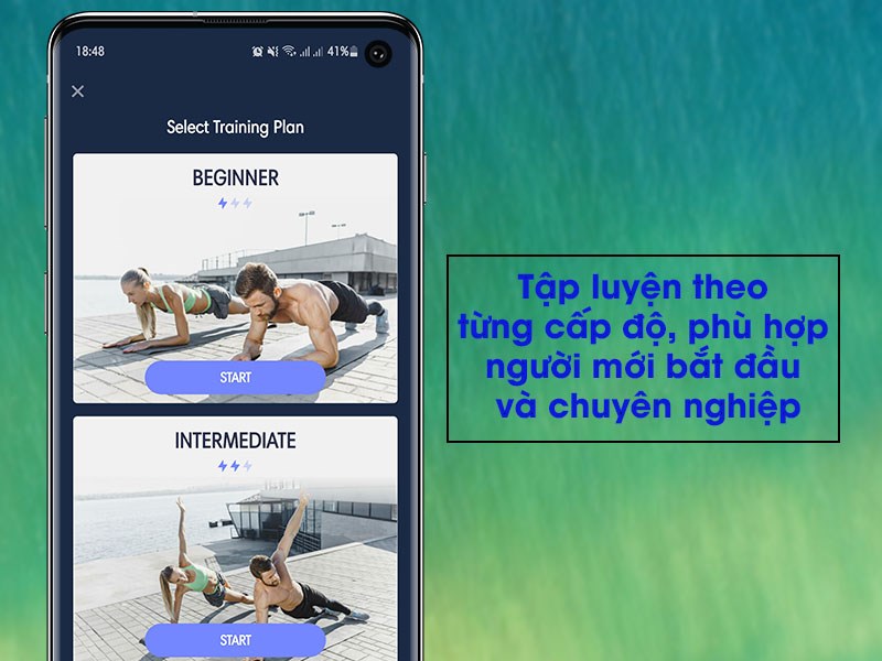 Tập luyện theo từng cấp độ, phù hợp người mới bắt đầu và chuyên nghiệp