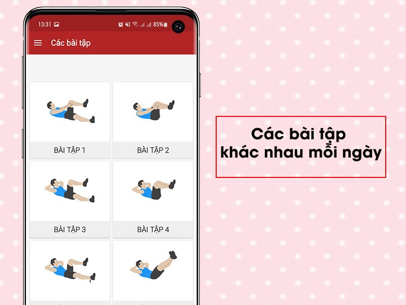 Các bài tập khác nhau mỗi ngày