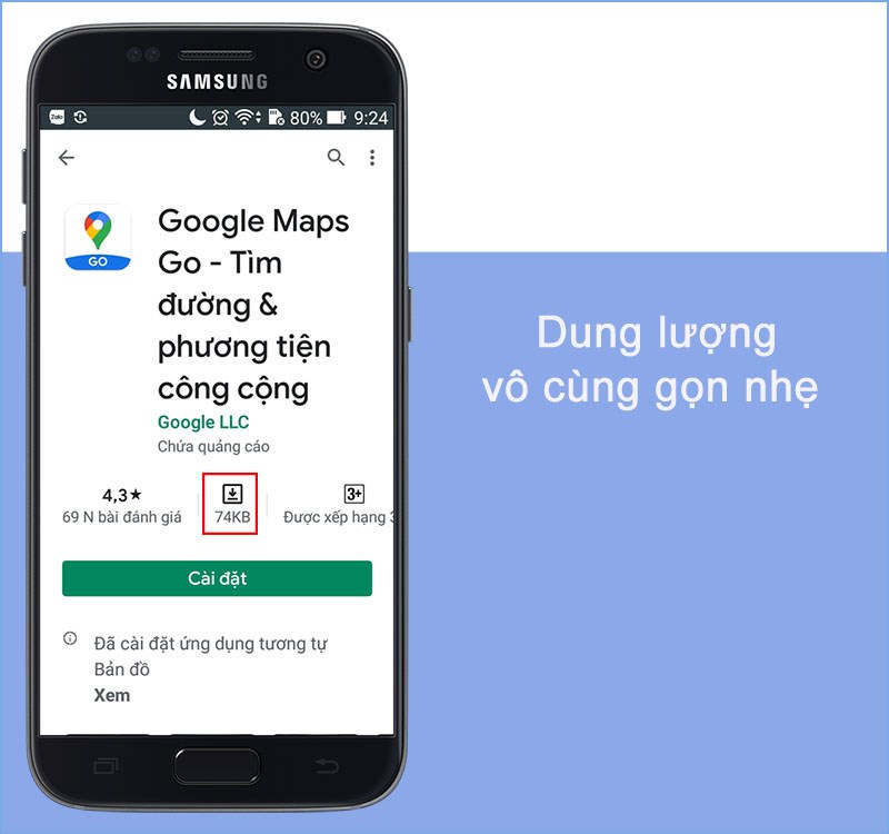 Ứng dụng Google Maps Go với các tính năng đơn giản nhất dành cho các thiết bị cấu hình thấp