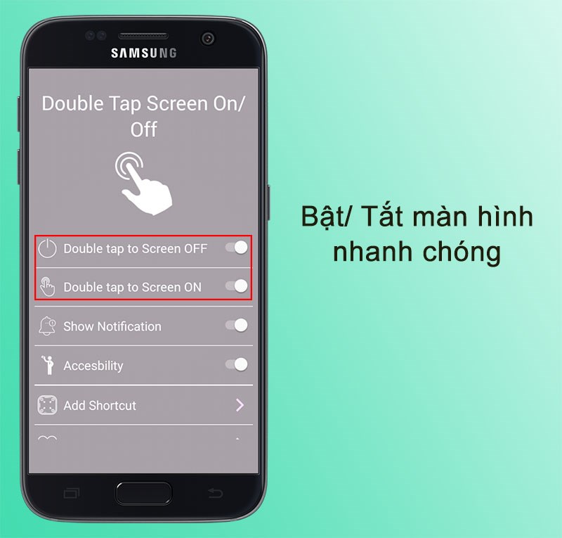 Bật/Tắt nhanh chóng bằng cách nhấn đúp vào màn hình