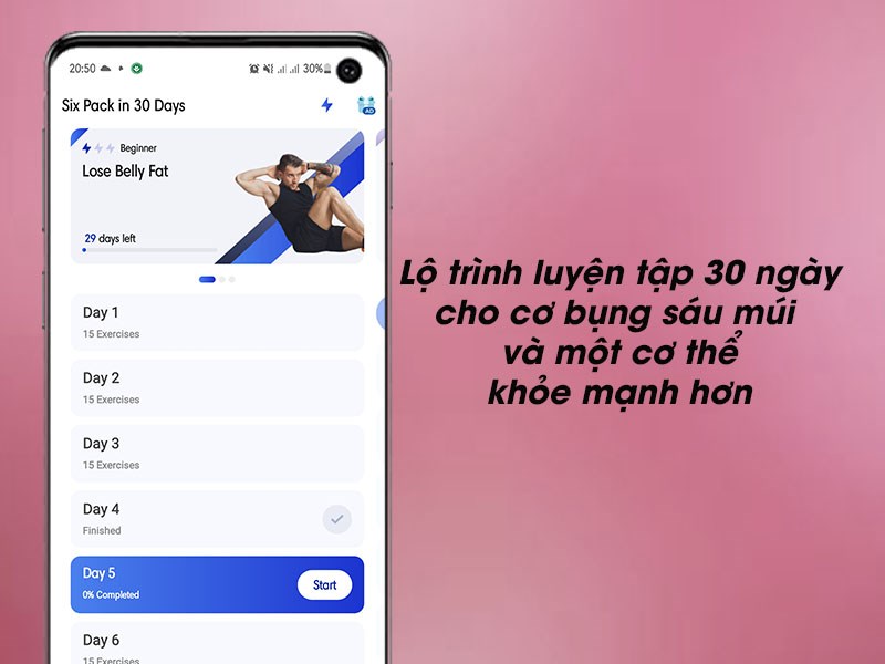 Lộ trình luyện tập 30 ngày cho cơ bụng sáu múi