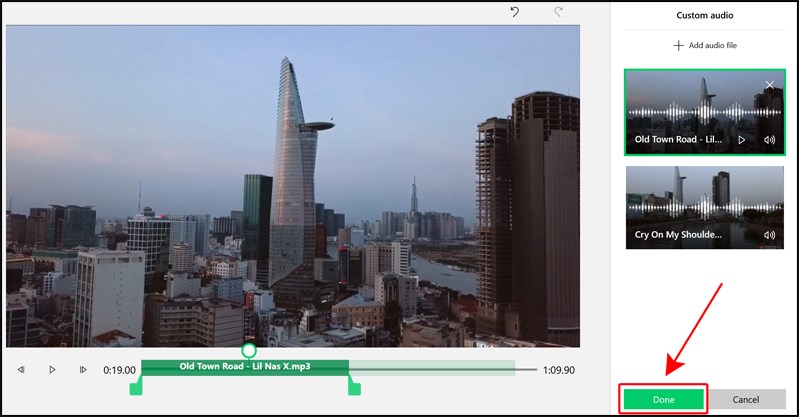 Chèn nhạc nền theo ý muốn vào video trên Windows 10