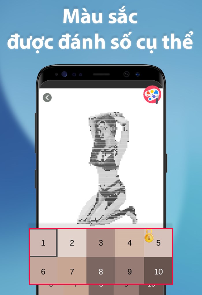 M&agrave;u sắc được đ&aacute;nh số tương ứng