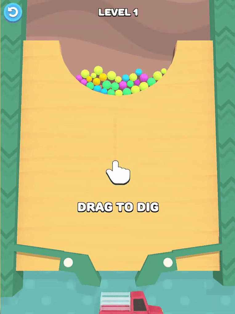 Vẽ các đường ống cho bóng rơi vào trong xe