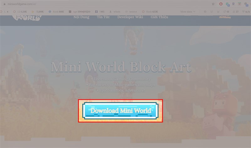 Vào link và nhấn chọn Download Mini World