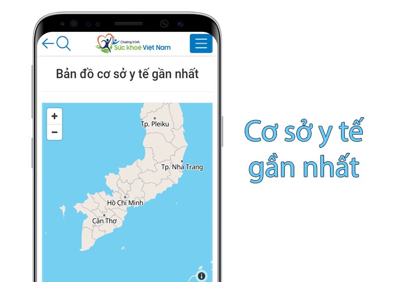 Cung cấp bản đồ cơ sở y tế tại ứng dụng sức khỏe ngày nay