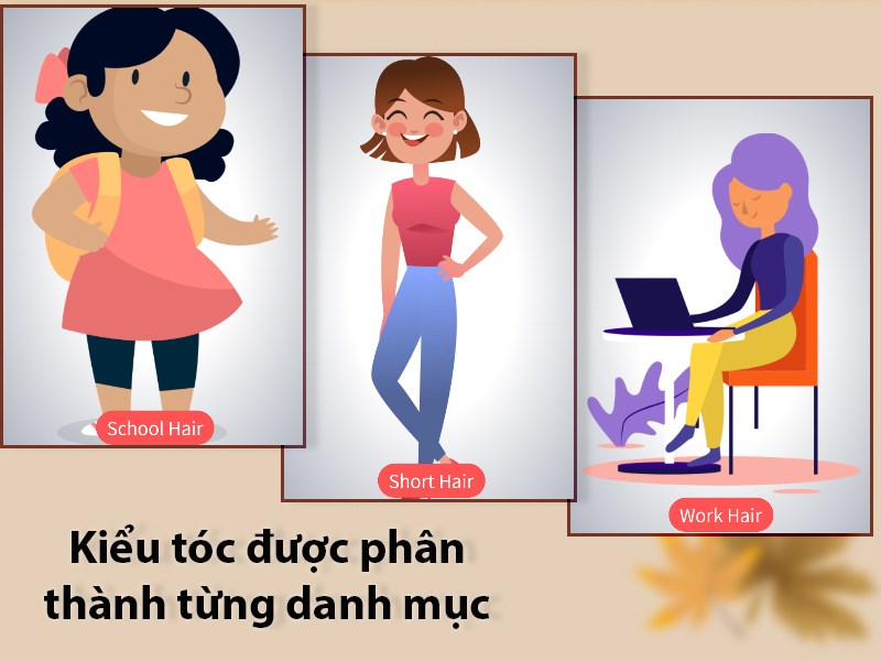 Sắp kiểu t&oacute;c theo từng danh mục dễ t&igrave;m kiếm v&agrave; tham khảo