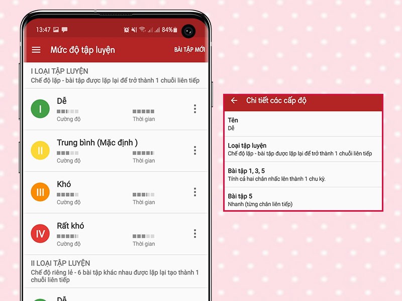 4 chế độ tập luyện từ dễ đến khó