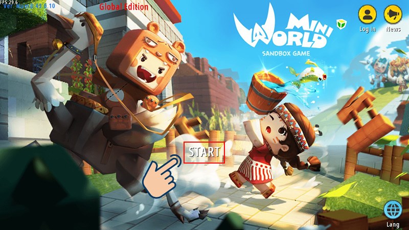 Đầu tiên bạn hãy khởi động game Mini World: Block Art.